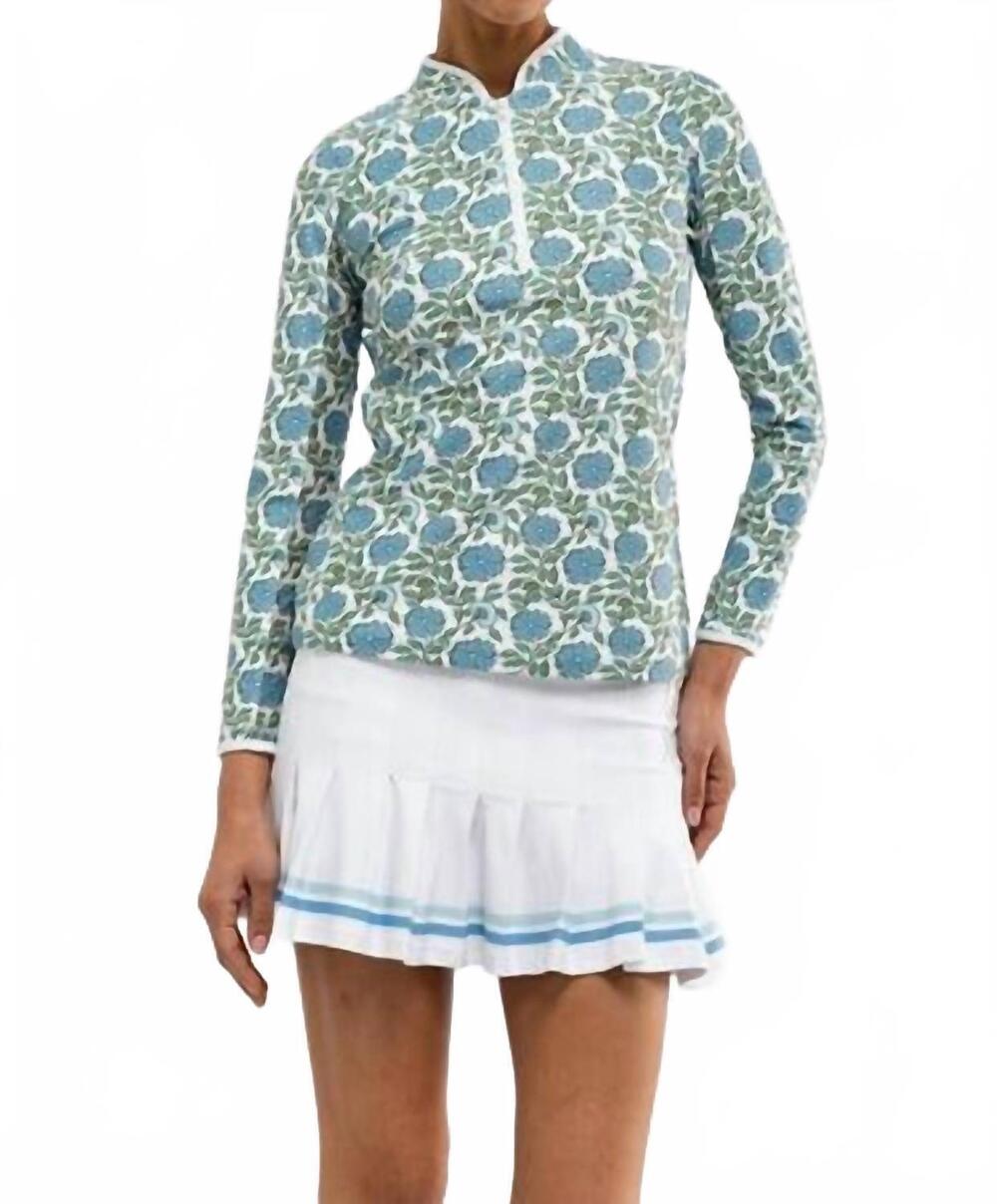 NEW SMITH & QUINN carey quarter zip long sleeve top in seasalt floral